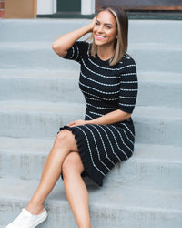Louie Striped Knit Maternity & Nursing Dress - BIG FRENCHIES