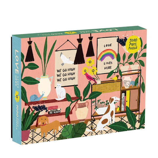 Love Lives Here 1000 Piece Jigsaw Puzzle Galison - BIG FRENCHIES