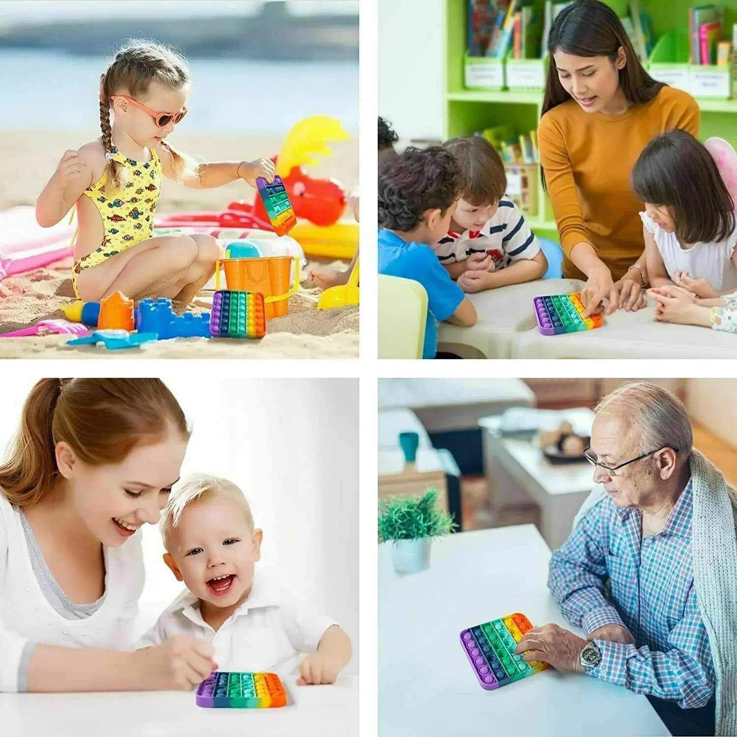 Popit Fidget Toy Push Bubble Sensory Stress Relief Kids Family Games Square Game - # BOT&G51110001 - BIG FRENCHIES