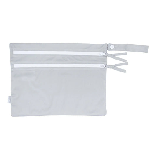 Solid Light Gray Minimalist - Waterproof Wet Bag (For mealtime, on-the-go, and more!) - BIG FRENCHIES