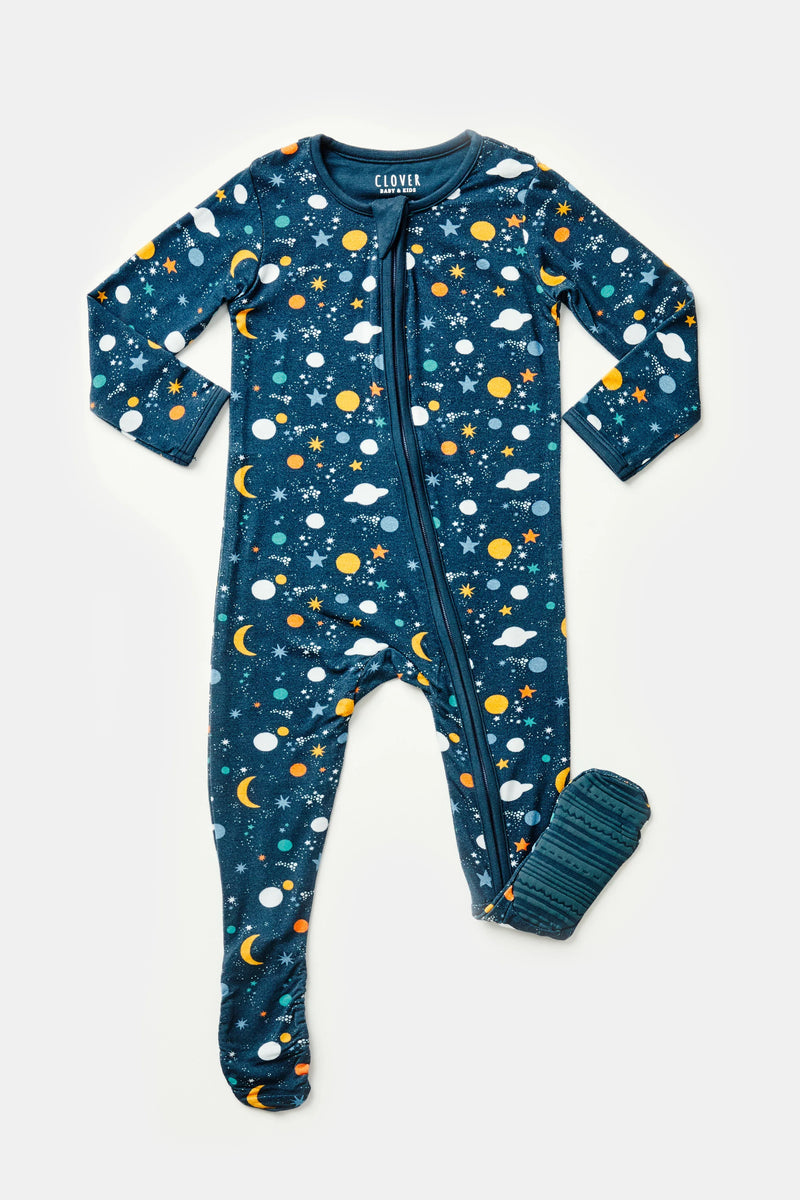 Soft & Stretchy Zipper Footie - Luna Midnight - BIG FRENCHIES