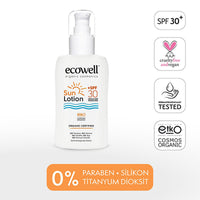 Ecowell Organic Sunscreen Lotion - 30 SPF, Vegan & Mineral UVA UVB Protection, Moisturizing & Eco-Friendly