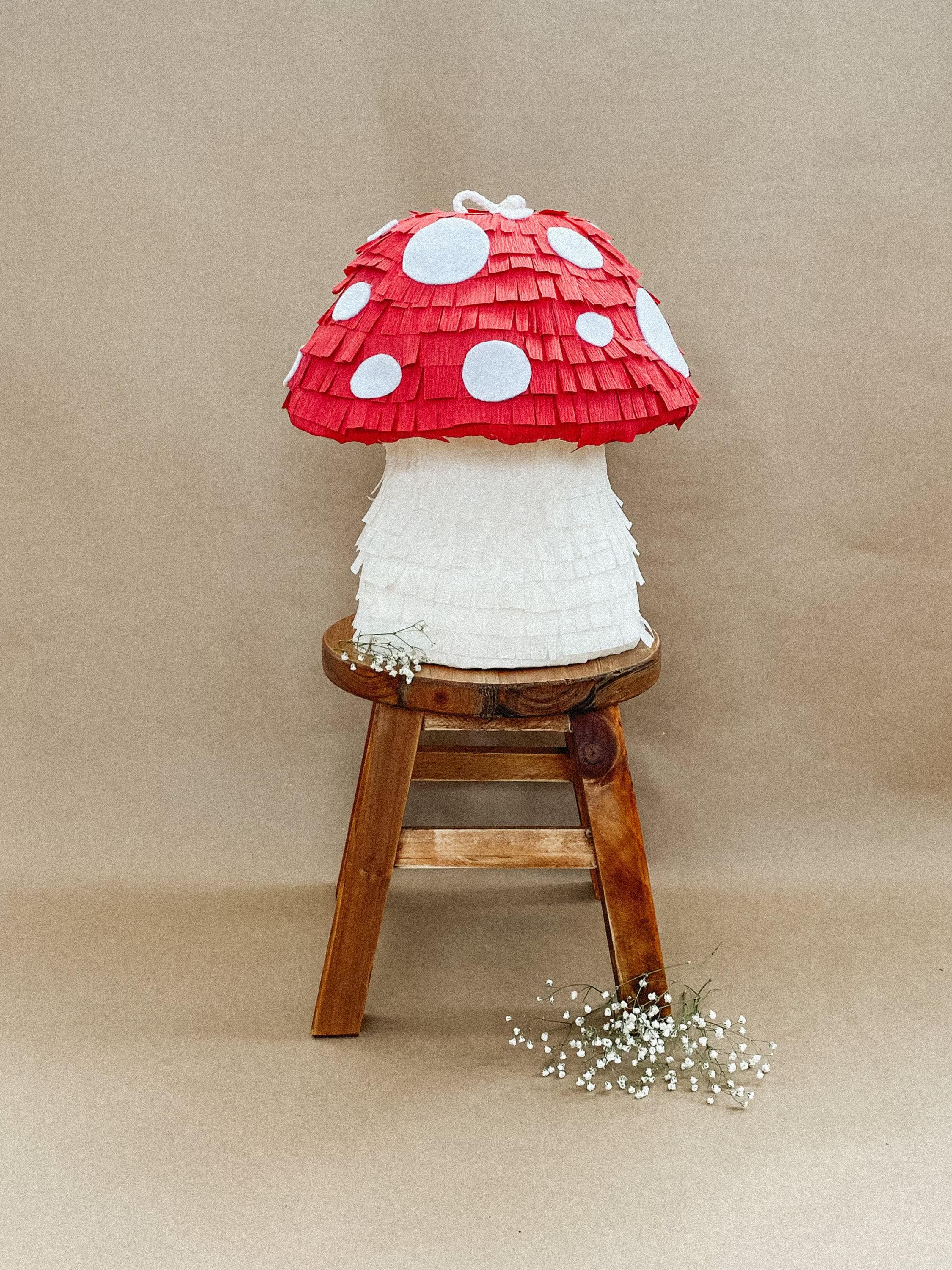 🍄 Enchanted Forest Mushroom Piñata – Handmade Fairy Tale Party Decoration, Candy Holder - BIG FRENCHIES