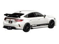 Honda Civic Type R (FL5) RHD (Right Hand Drive) "HKS" White with Black Stripes 1/64 Diecast Model Car by MotorHelix