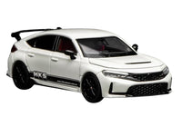 Honda Civic Type R (FL5) RHD (Right Hand Drive) "HKS" White with Black Stripes 1/64 Diecast Model Car by MotorHelix