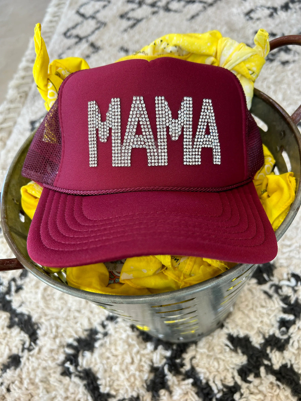 MAMA Rhinestone Trucker Hat - BIG FRENCHIES