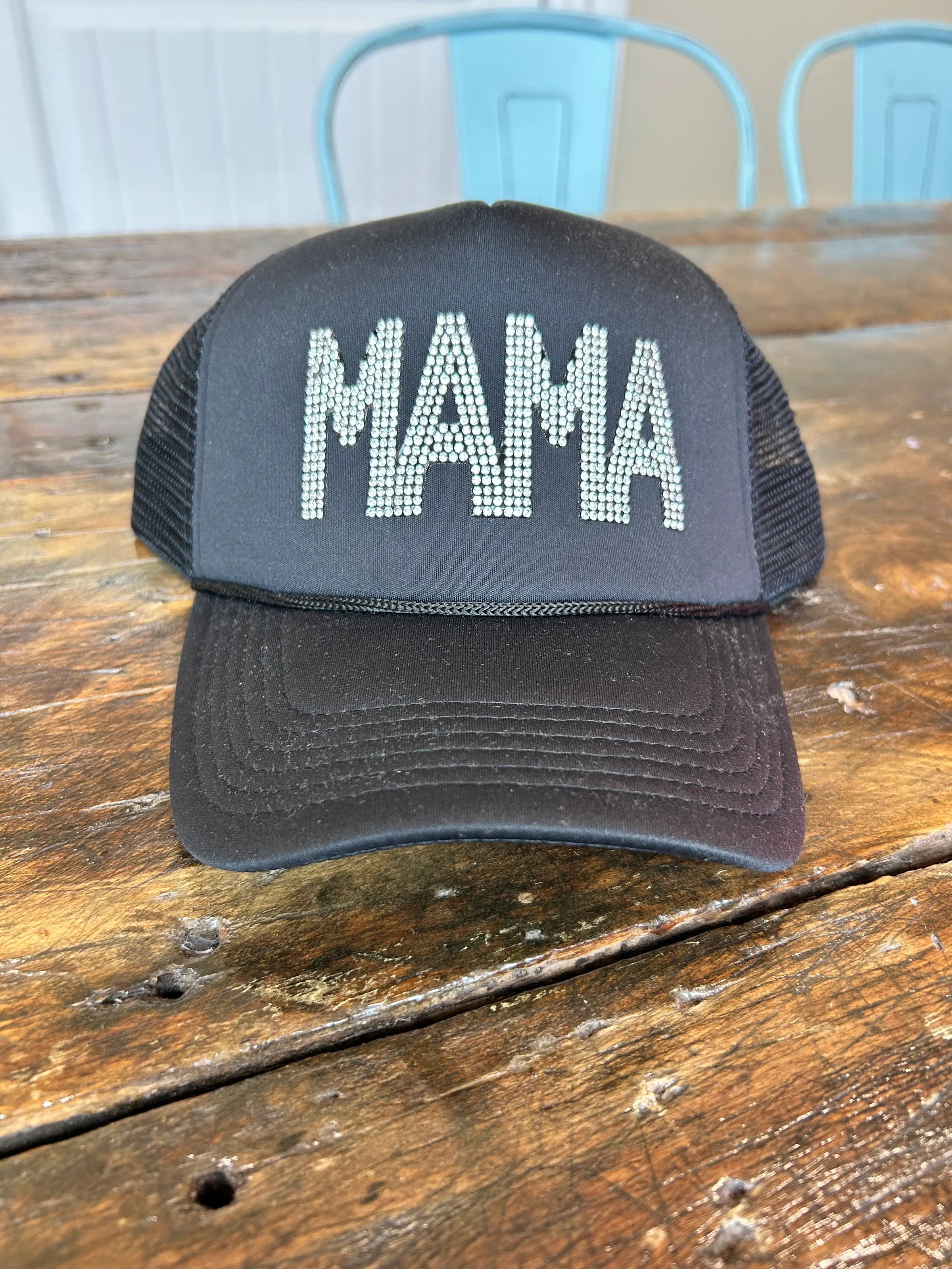 MAMA Rhinestone Trucker Hat