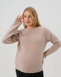 Button-Shoulder Maternity & Nursing Sweater w/Thumbhole Feature - BIG FRENCHIES