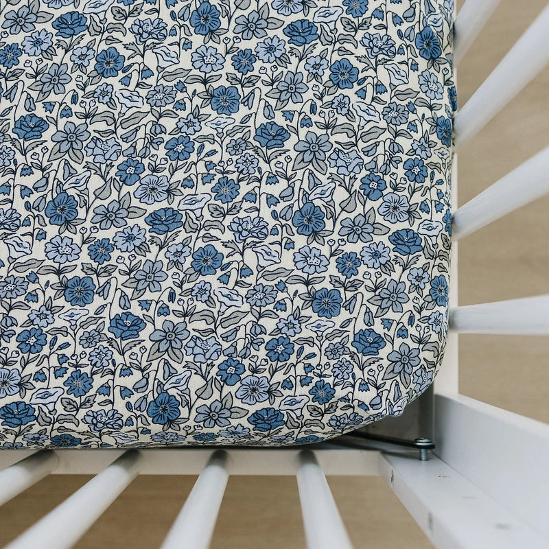 Bluebell Pointelle Bamboo Stretch Crib Sheet - BIG FRENCHIES