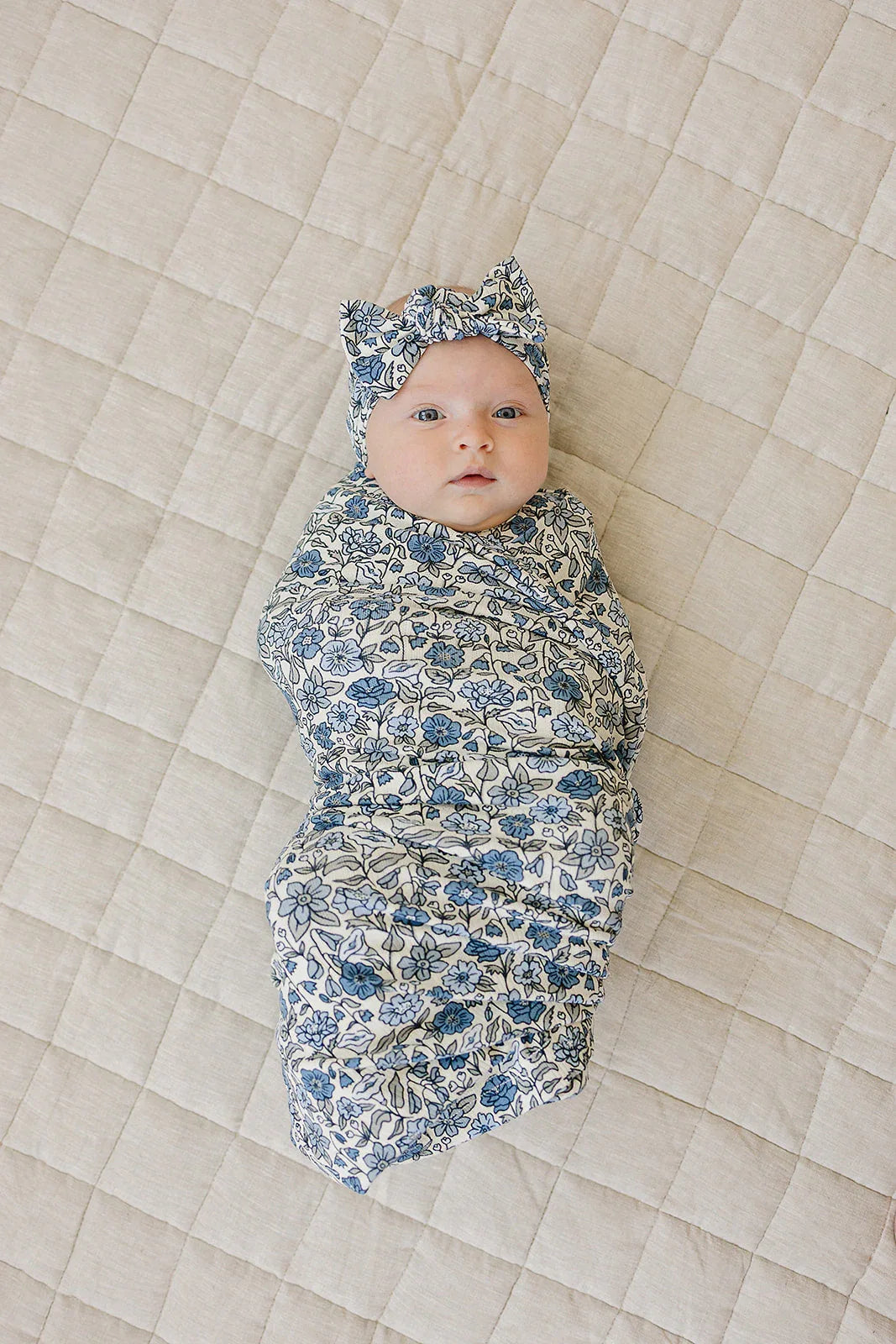 Bluebell Pointelle Bamboo Stretch Swaddle - BIG FRENCHIES