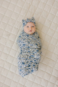 Bluebell Pointelle Bamboo Stretch Swaddle - BIG FRENCHIES