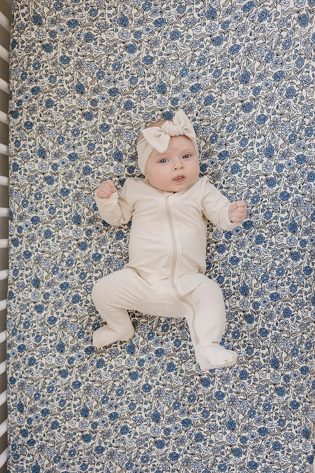 Bluebell Pointelle Bamboo Stretch Crib Sheet - BIG FRENCHIES