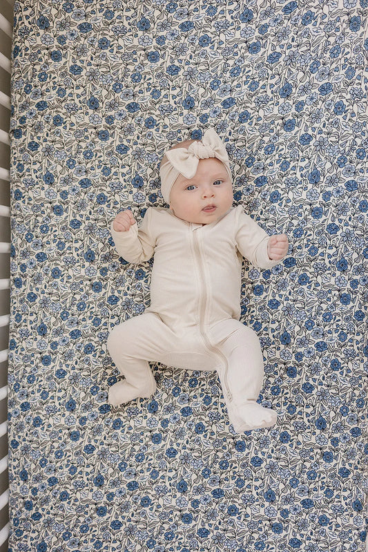 Bluebell Pointelle Bamboo Stretch Crib Sheet - BIG FRENCHIES