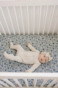 Bluebell Pointelle Bamboo Stretch Crib Sheet - BIG FRENCHIES
