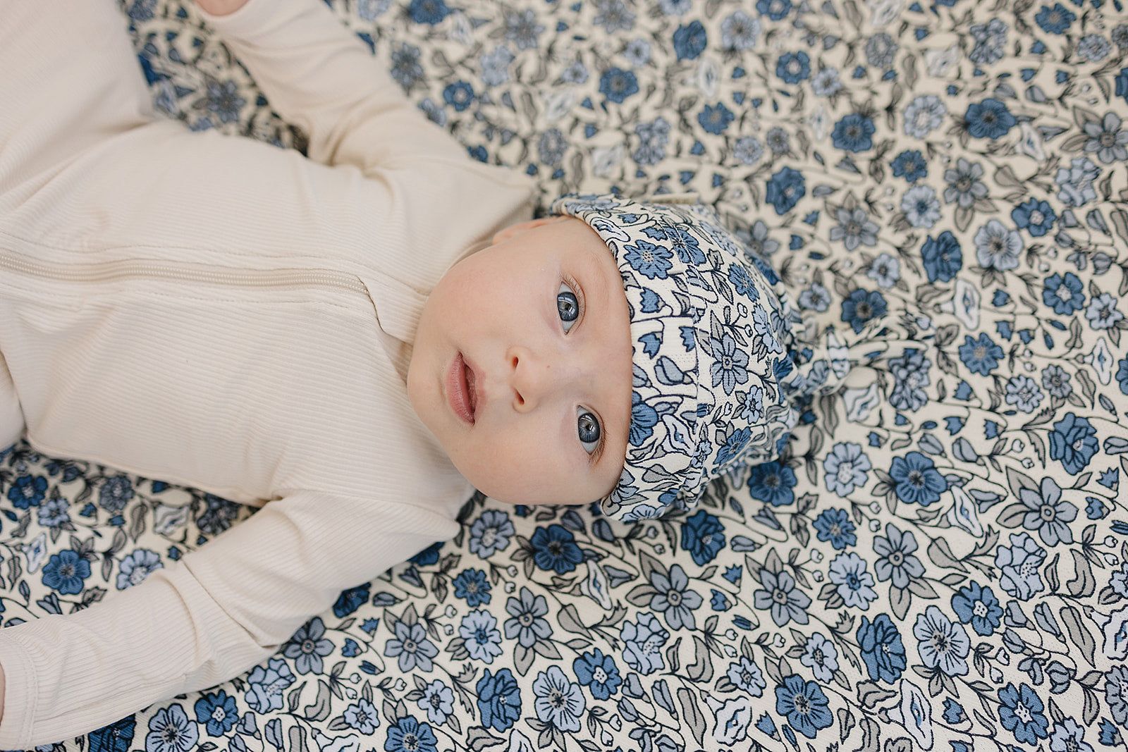 Bluebell Pointelle Bamboo Newborn Knot Hat - BIG FRENCHIES