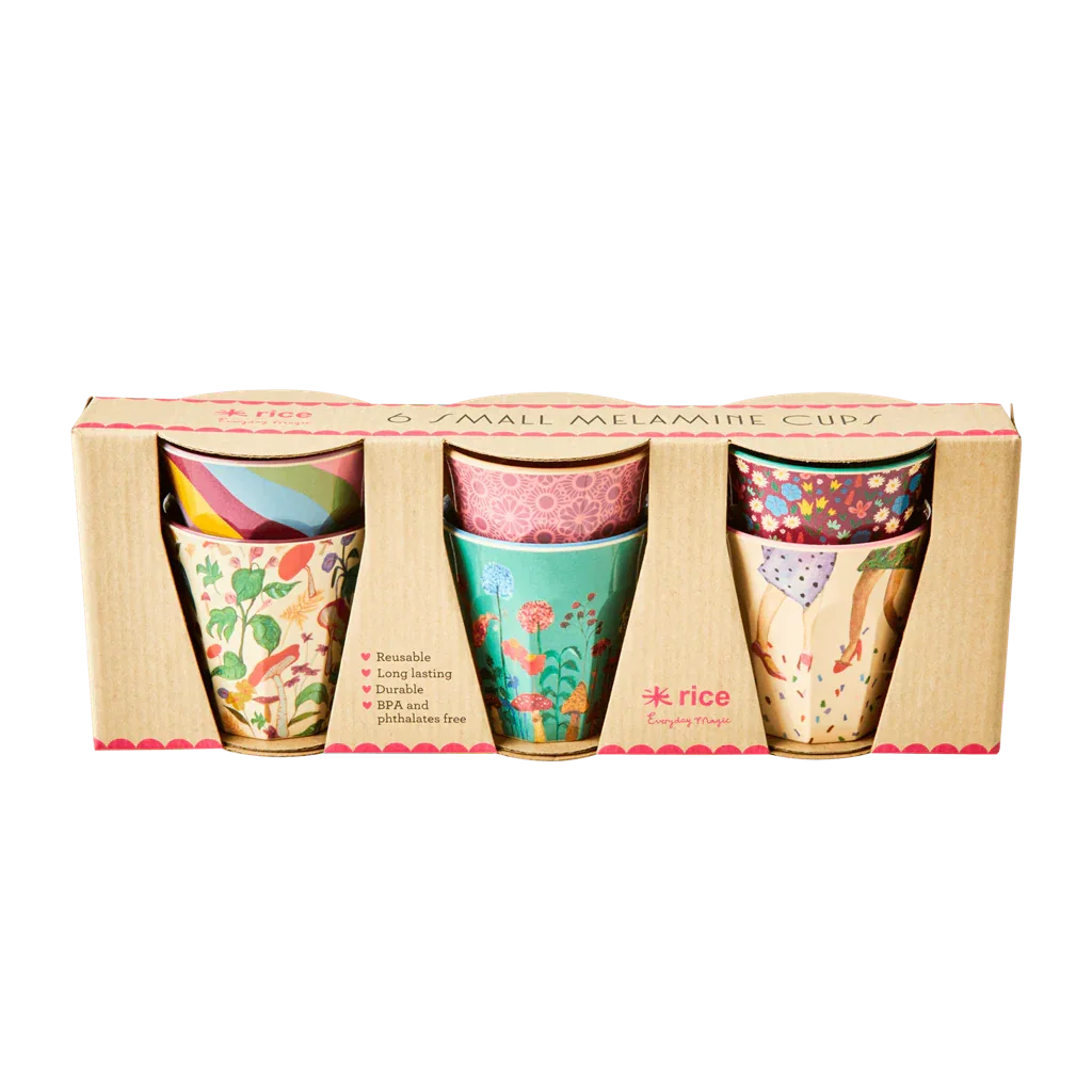 Melamine Cups 'DANCE IT OUT' Prints - Small - 6 pcs. in Gift Box - BIG FRENCHIES