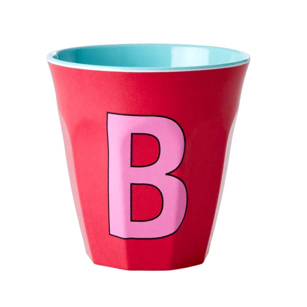 Melamine Cup - Medium with Alphabet in Pinkish Colors | Letter B - BIG FRENCHIES