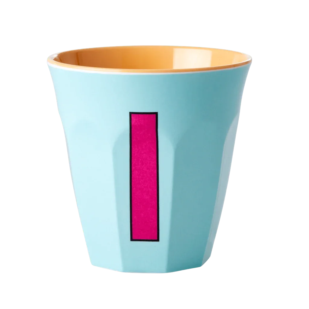 Melamine Cup - Medium with Alphabet in Pinkish Colors | Letter I - BIG FRENCHIES