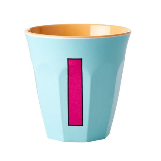 Melamine Cup - Medium with Alphabet in Pinkish Colors | Letter I - BIG FRENCHIES