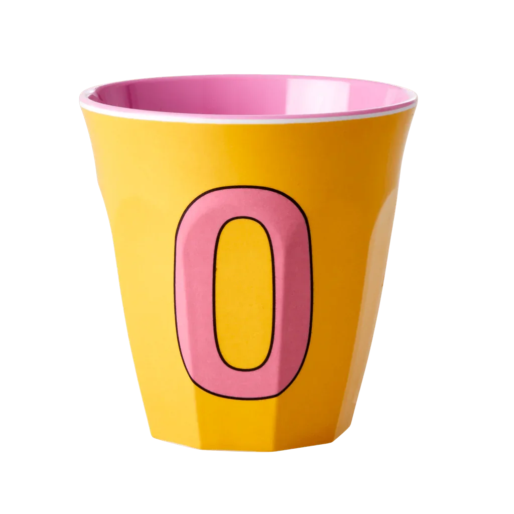 Melamine Cup - Medium with Alphabet in Pinkish Colors | Letter O - BIG FRENCHIES