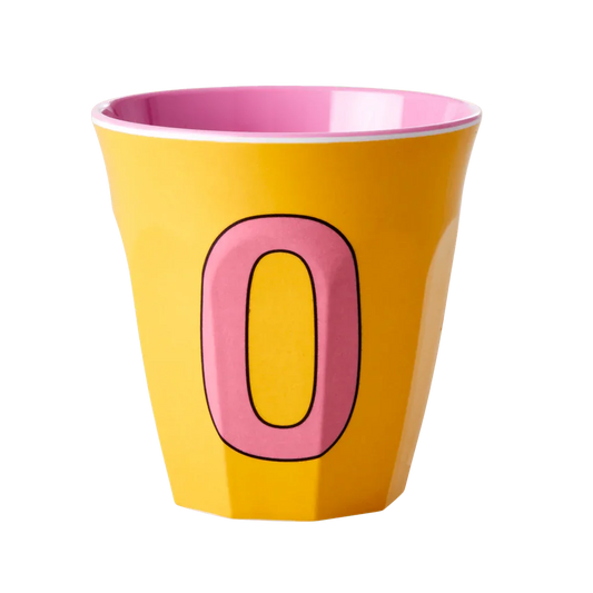 Melamine Cup - Medium with Alphabet in Pinkish Colors | Letter O - BIG FRENCHIES