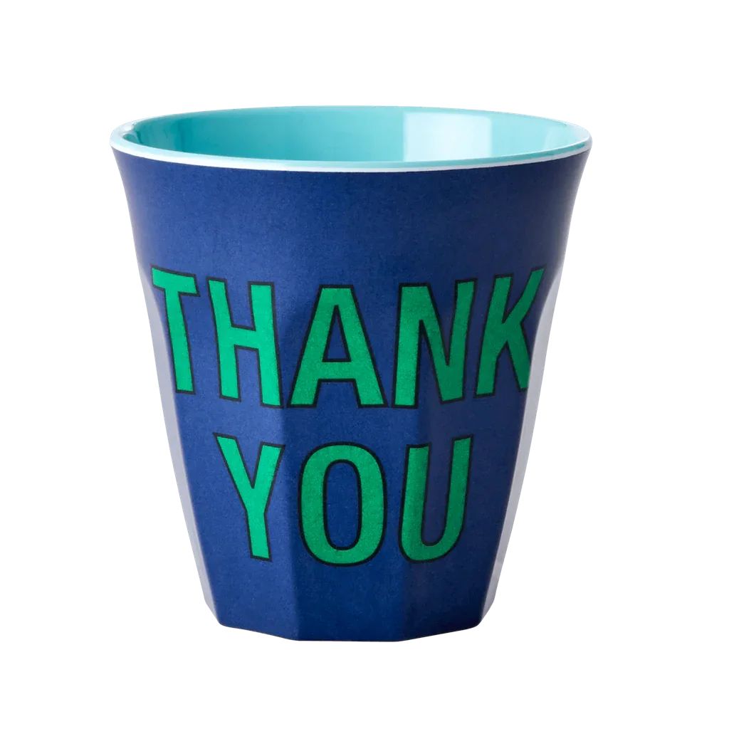Melamine Cup - Medium with "THANK YOU" | Dark Blue - BIG FRENCHIES