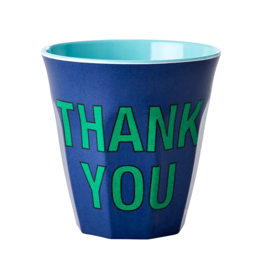 Melamine Cup - Medium with "THANK YOU" | Dark Blue - BIG FRENCHIES