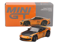 Nissan Fairlady Z #23 "LB-NATION WORKS" LB Gold Metallic with Matt Black Hood and Black Top Limited Edition 1/64 Diecast Model Car by Mini GT