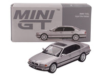 BMW 750IL Aspen Silver Metallic with Sun Roof Limited Edition 1/64 Diecast Model Car by Mini GT