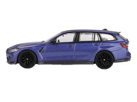 BMW M3 Competition Touring Portimao Blue Metallic with Black Top 1/64 Diecast Model Car by Mini GT