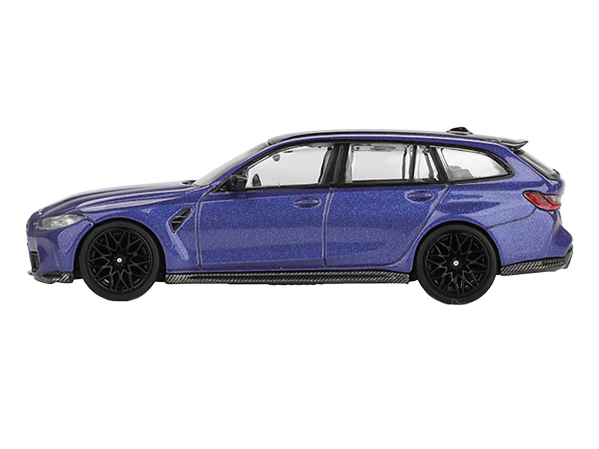BMW M3 Competition Touring Portimao Blue Metallic with Black Top 1/64 Diecast Model Car by Mini GT