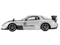 Mazda RX-7 RE-Amemiya Silver Metallic with Matt Black Hood Limited Edition 1/64 Diecast Model Car by Mini GT
