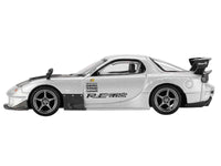 Mazda RX-7 RE-Amemiya Silver Metallic with Matt Black Hood Limited Edition 1/64 Diecast Model Car by Mini GT