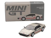 Lotus Esprit Turbo Silver Metallic with Red Stripes Limited Edition 1/64 Diecast Model Car by Mini GT