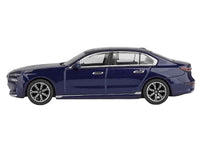 BMW i7 xDrive60 Tanzanite Blue Metallic with Sun Roof Limited Edition 1/64 Diecast Model Car by Mini GT