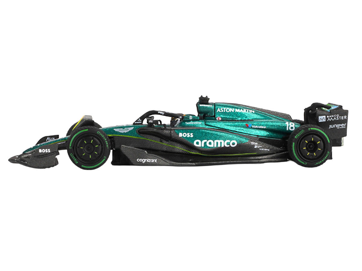 Aston Martin AMR24 #18 Lance Stroll Formula One F1 "Canadian GP" (2024) Limited Edition 1/64 Diecast Model Car by Mini GT