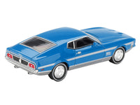 Ford Mustang Mach 1 Grabber Blue with Silver Stripes Limited Edition 1/64 Diecast Model Car by Mini GT
