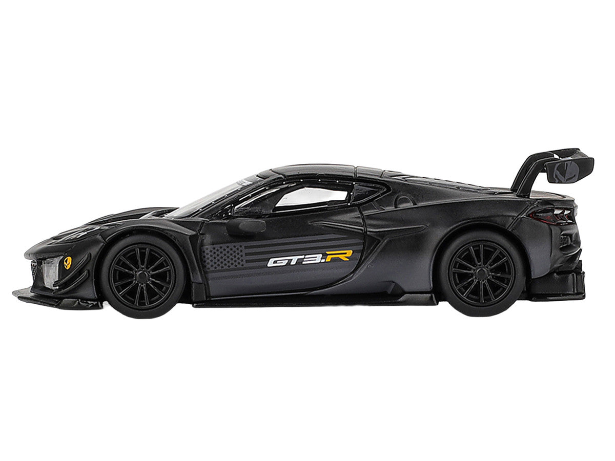 Chevrolet Corvette Z06 GT3.R "Road America Test Car" Black with Graphics Limited Edition 1/64 Diecast Model Car by Mini GT