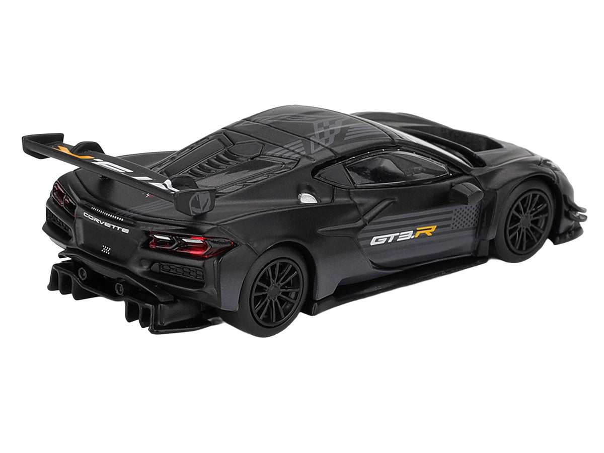 Chevrolet Corvette Z06 GT3.R "Road America Test Car" Black with Graphics Limited Edition 1/64 Diecast Model Car by Mini GT