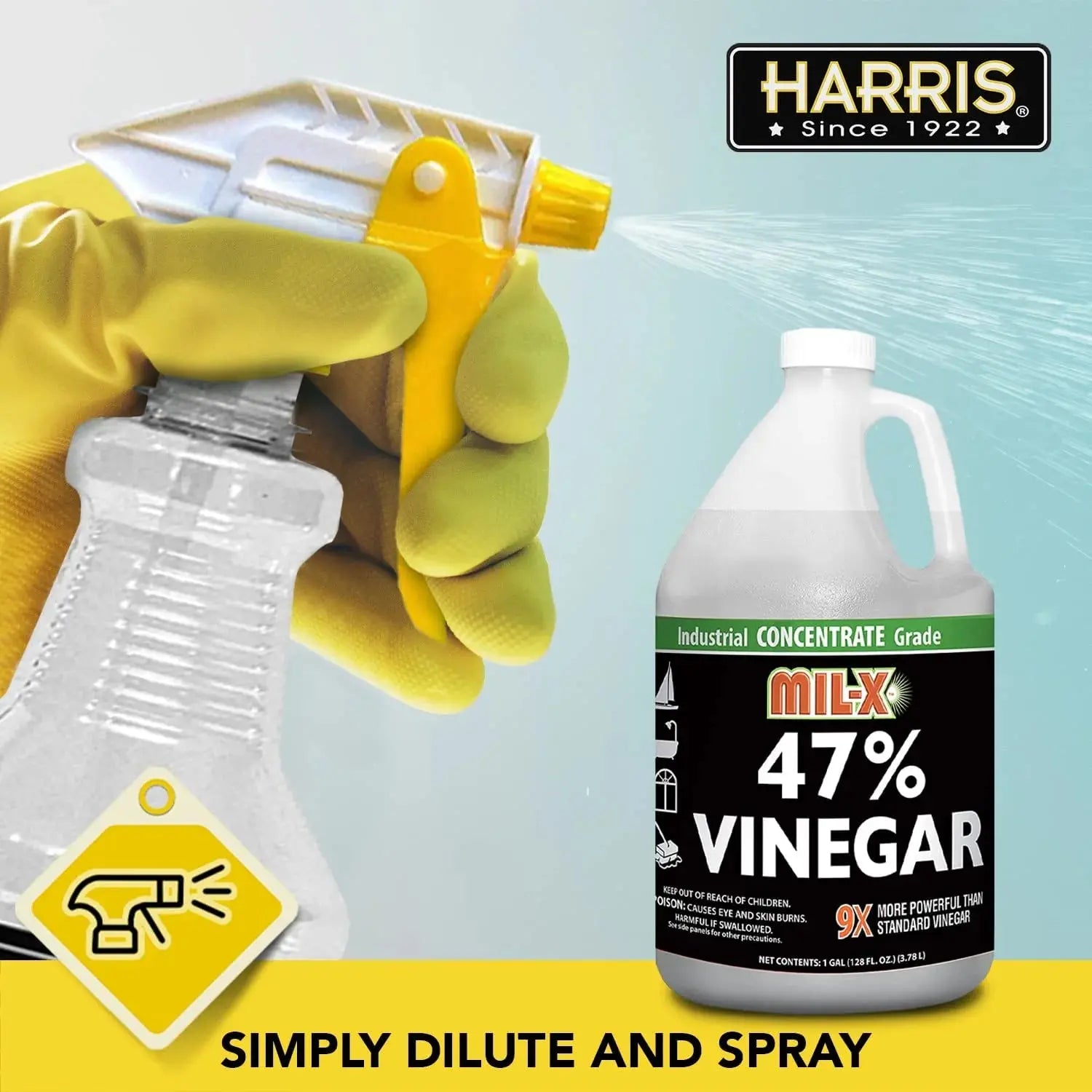 Harris MIL-X 47% Vinegar Concentrate Industrial Strength 1 Gallon