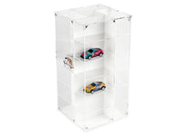 Acrylitower Showcase 24 Car Display Desktop Spinner with Cover White "Mijo Exclusives" for 1/64 Scale Models