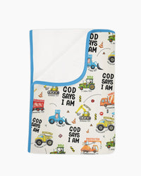 God Says I Am Boy Bamboo Blanket