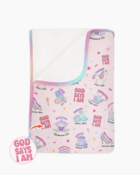 God Says I Am Girl Bamboo Blanket