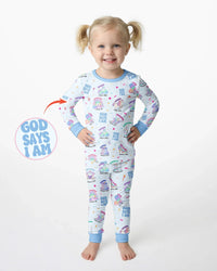 God Says I Am Girl Bamboo Two Piece Long Sleeve Pajama Set