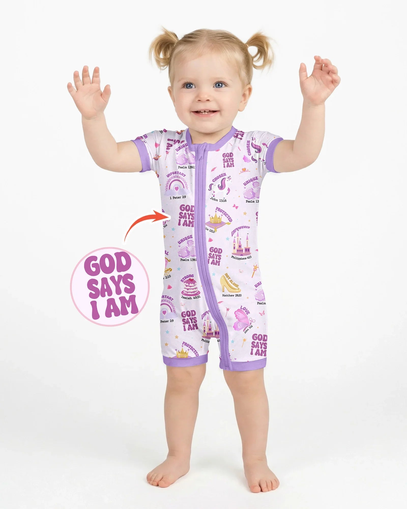 God Says I Am Girl Bamboo Shorty Zippy