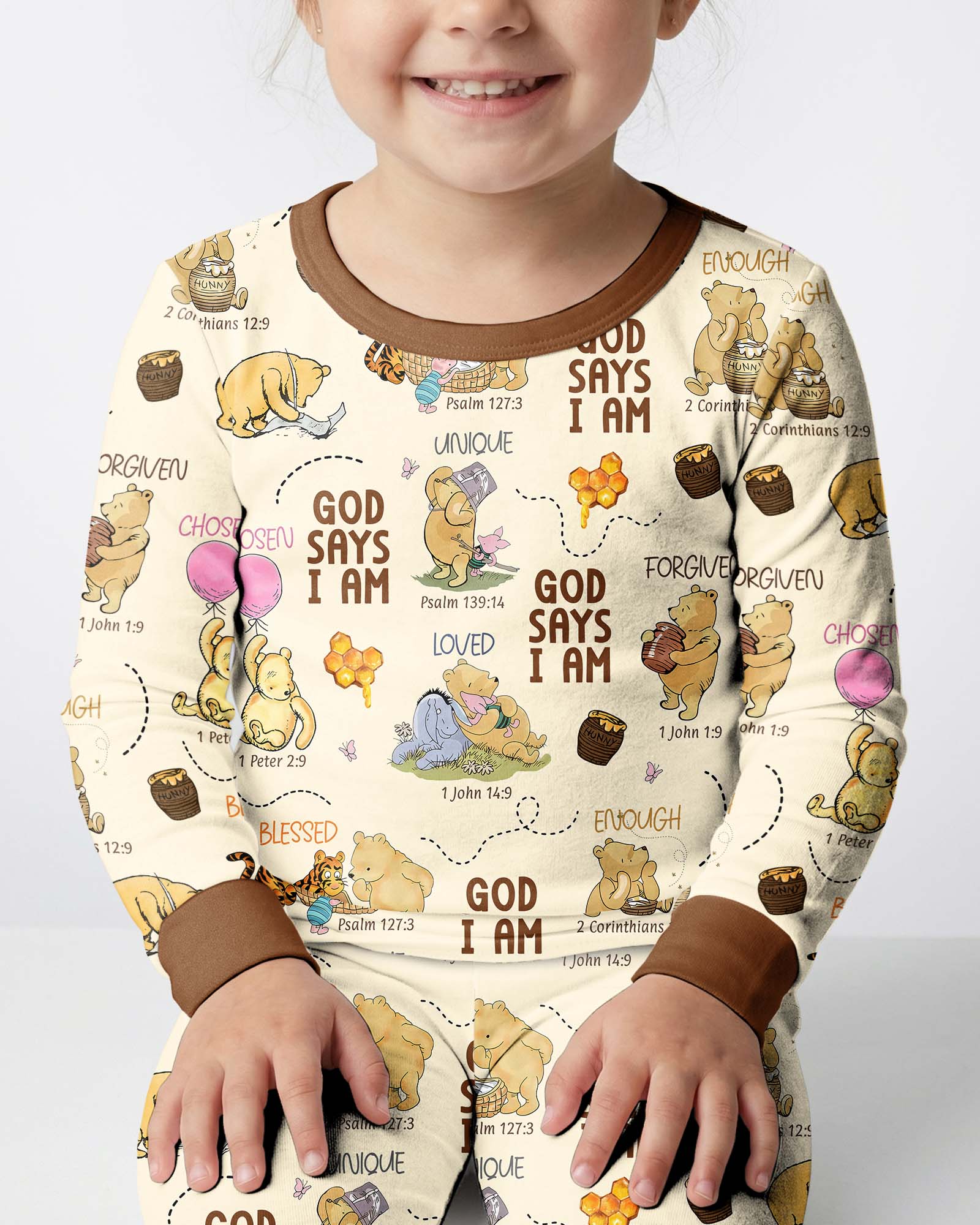 God Says I Am – Little Blessings Bamboo Two Piece Long Sleeve Pajama Set