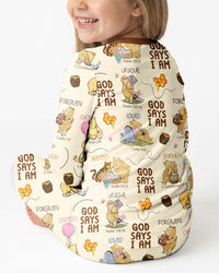 God Says I Am – Little Blessings Bamboo Two Piece Long Sleeve Pajama Set