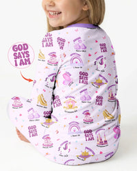 God Says I Am Girl Bamboo Two Piece Long Sleeve Pajama Set