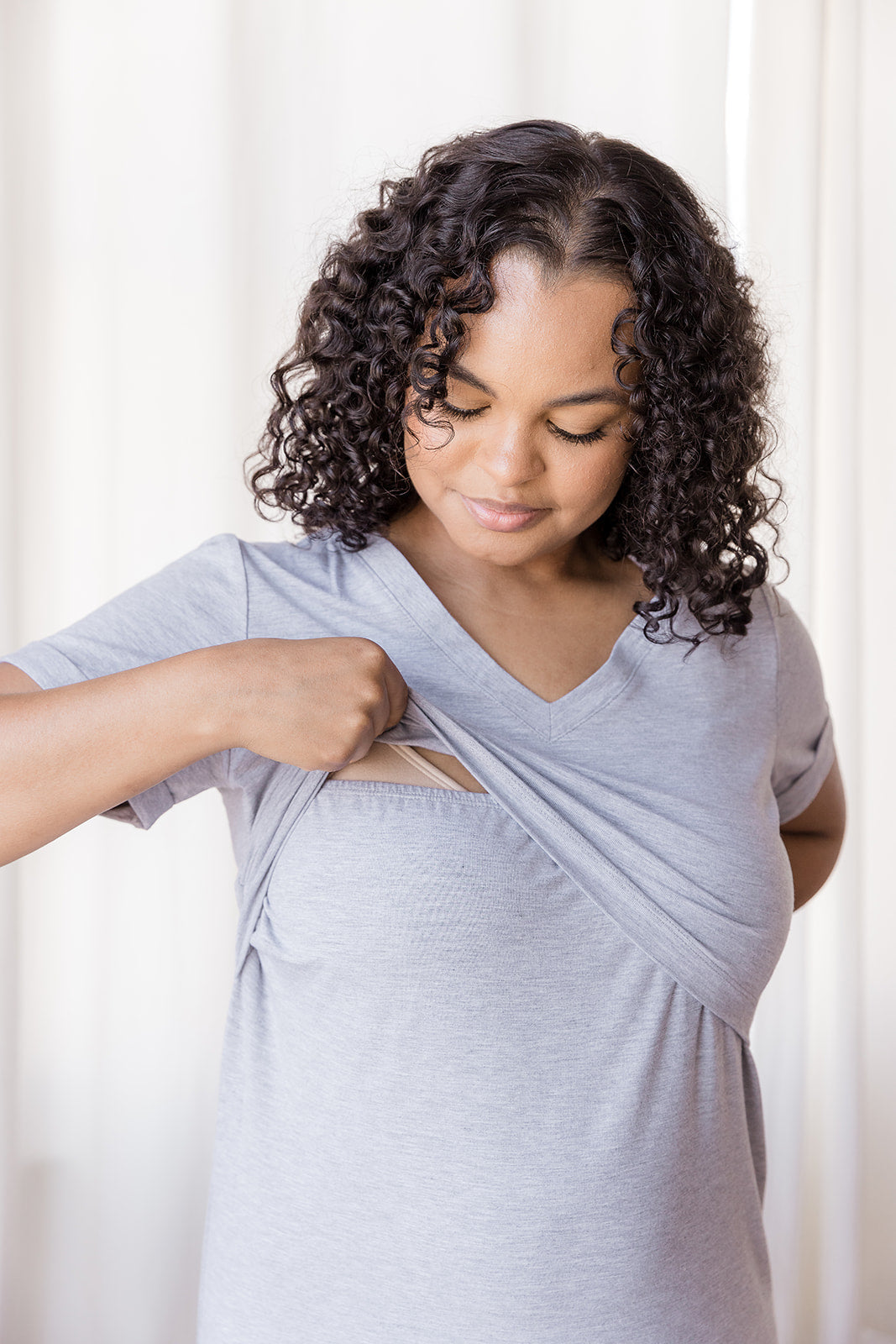 Everyday Breastfeeding Dress - Heather Gray