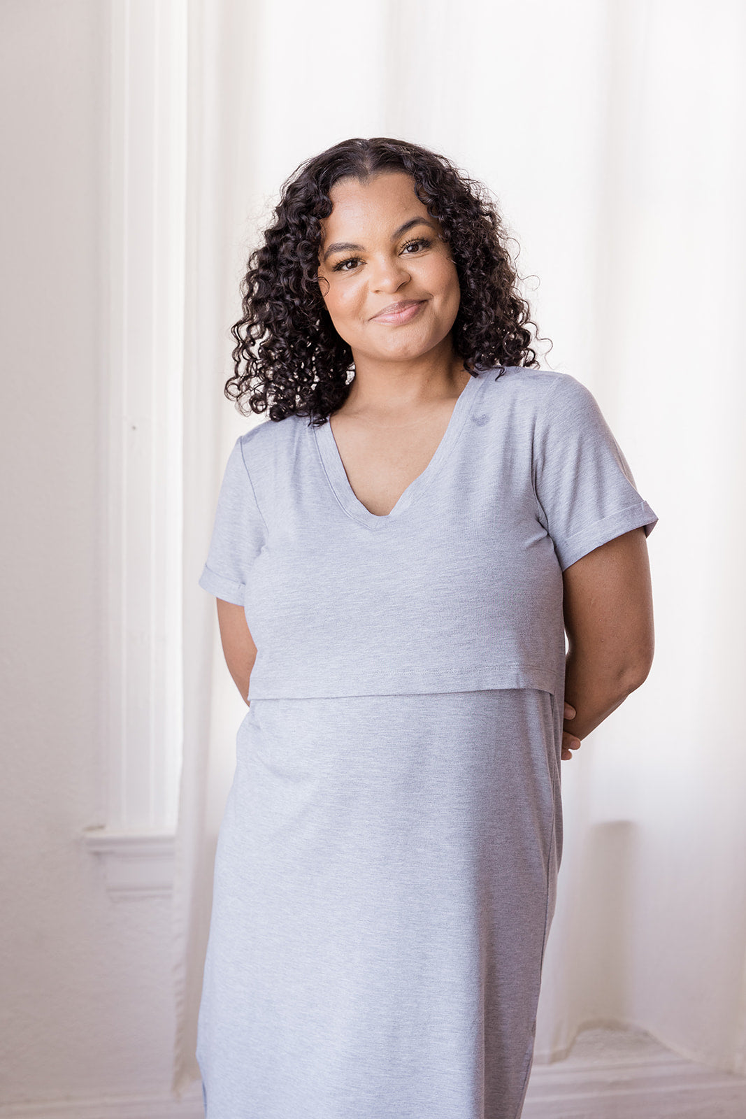 Everyday Breastfeeding Dress - Heather Gray